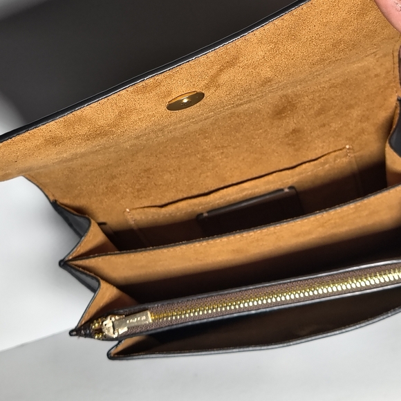 IMXAQ NWT Coach Black and Brown Women's Bag Brown Suede Inside W/ Dustbag - Picture 6 of 11